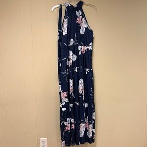 Blue floral maxi dress